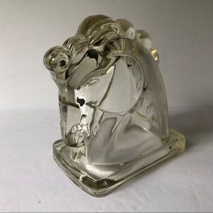 Vintage Horse ahead Glass Candy Container